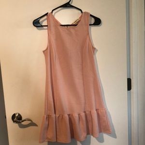 Peach Mini Dress with Ruffle Detail